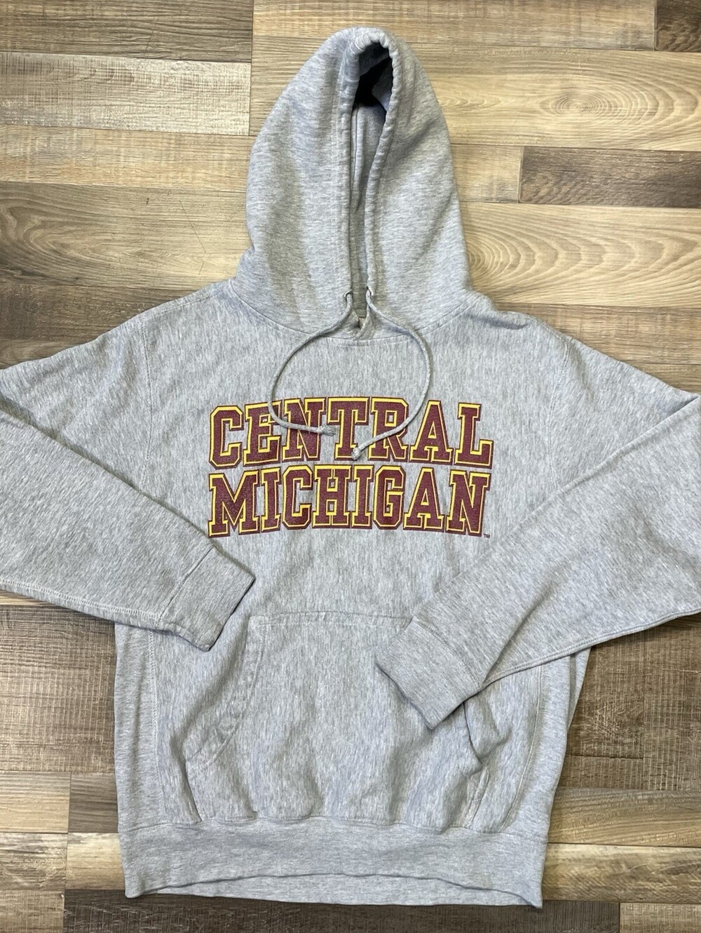 Central Michigan Chippewas Pro-Weave Vintage Hoodie Size XL Gray College Sweater